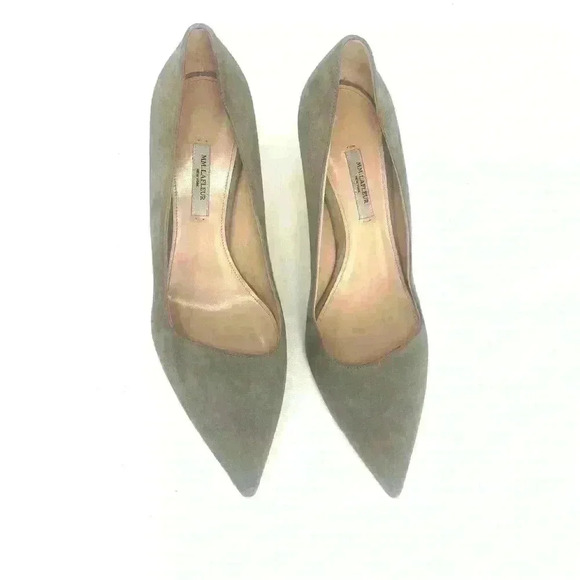 M.M.Lafleur Pumps High Heel Vanessa Womens EU 38 Suede Leather Taupe Career EUC - Picture 2 of 11